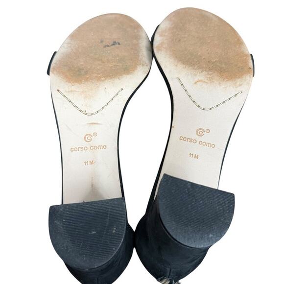 Corso Como Ankle Strap Chunky Block Heels Open Toe Leather Shoes Womens sz 11 - Picture 15 of 16